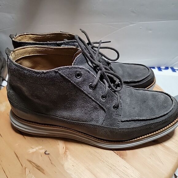 Cole Haan Men Lunargrand Gray Suede Chukka Boots Sz 9 M  display picture 2